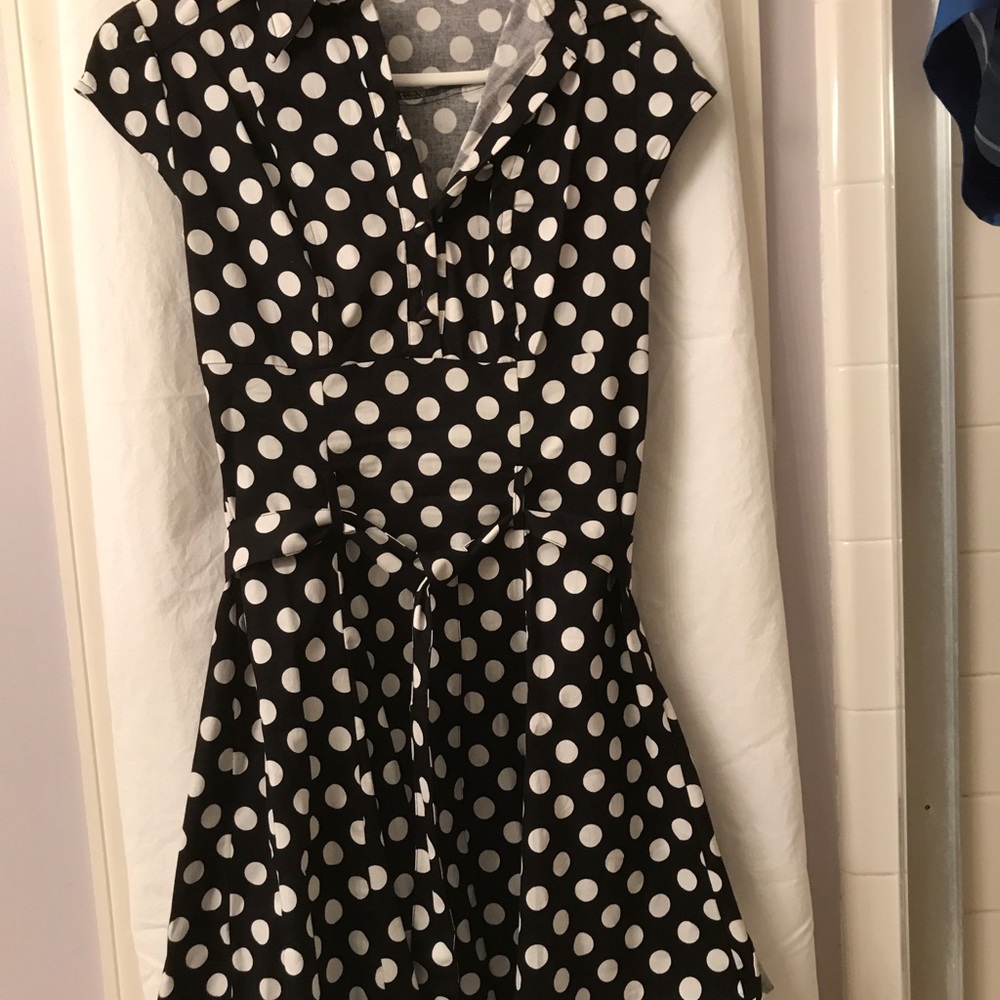 Black & white polka dot dress